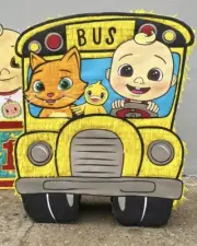 cocomelon piñata on the bus