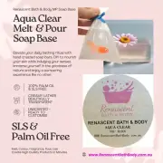 AQUA CLEAR Melt Pour Soap Base 100% Natural Transparent Soapmaking Free Book