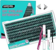 Lash Clusters Kit 240pcs, Eyelash Extension Kit 40D D Curl Diy Cluster Eyelashes Extensions Lash Bond and Remover Waterproof Eyelash Applicator Tools for 10-18mm Mix Lashes Beginner Self Use at home