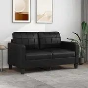 2-Seater Sofa Black 140 cm Faux Leather Home Sofa