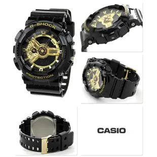 【金台鐘錶】（台灣公司貨）CASIO卡西歐G-SHOCK 黑金狂潮   GA-110GB-1 GA-110GB-1A