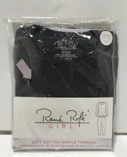 Rene Rofe Dark Gray Waffle-Knit Thermal Set Girls Size X-Small 4/5