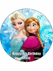 Frozen Elsa & Anna Cake Toppers Edible Icing Birthday Cake Decorations