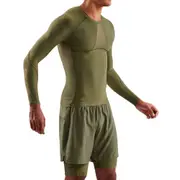 Skins Men's Series-5 Activewear Long Sleeve Top Khaki