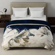 Renee Taylor Acrylic Printed Mink Blanket 220x240cm - Snow Drop