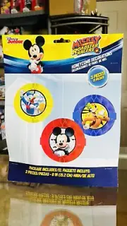 Mickey Mouse Honeycomb Hanging Party Decorations - 3pc Mickey Goofy Donald Duck