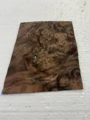 Walnut burl wood veneer 6” x 6” raw no backer 1/42" thickness thin with sapwood