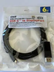 QVS USB-C to DisplayPort 6ft