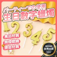 在飛比找蝦皮購物優惠-【台灣現貨 附底托】生日蠟燭 數字蠟燭 金色蠟燭 生日派對 