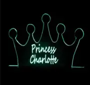 Princess Crown Personalised 3D LED Night Light Colour Change Girls Room Lamp