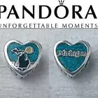 Pandora State Of Michigan Exclusive Home Love Heart Charm