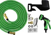 Expandable 50FT Garden Hose with 10-Function Spray Nozzle, Adjustable Hose Clamp, Durable 3/4" Brass Fittings, Leakproof, Kink-Free, Car Washing, Pet Bathing, and Outdoor Use