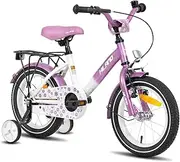 HILAND Kids Bike for Boy and Girl Ages 2-7 Years Old, 12 14 16 Inch Toddlers Bicycle with Training Wheels Bell Rear Rack