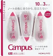 KOKUYO TW-NT316X3 Campus Notebook Correction Tape Single Use A-Ruled 6.5mm 10m Pink Pack of 3