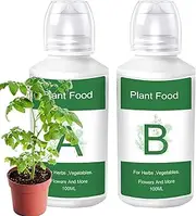Fertilizer for Plants | Hydroponics Nutrients | 2 Piece Solution Growing System Accessories for Vegetables Fruits Flowers Indoor Garden Patio