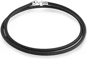 [Bling Jewelry] Unisex Plain Thin Black Rubber Cord Necklace with .925 Sterling Silver Lobster Claw Clasp - Available in 14, 16, 18, 20, and 24 Inch Lengths