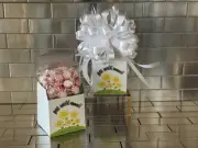 Get Well Soon Gift Box-Basket And 1/2 LB Starlight Peppermint Candy & White Bow