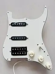 Prewired Electric Guitar Pick Guard Loaded SSH Pickups,3-ply Pickguard with Single Coil Humbucker Pickups with Alnico v Magnets 5-way Switch Control System for Fender Strat