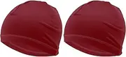 [X AUTOHAUX] Cycling Hat Sweat Wicking Breathable Hard Hat Liner Milk Silk Fabric Claret 24x17cm 2 Pcs