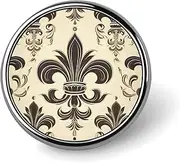 [FZMVSQH] Fleur-de-Lis And Coat Arms Knight Printed Round Button Pin Badges Metal Pinback Buttons 1 Inch Pins for Hat Shirt Clothing Bags Decoration, Circular, Aluminum, Circular, Aluminum