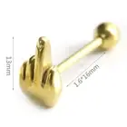 Surgical Steel Middle Finger Gesture Tongue Barbell Stud Piercing Rings Pu VU _t