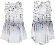 [Zagitova] Ice Figure Skating Dress for Girls Open Back Gradient Women Competition Dance Outfit with Shiny Rhinestone