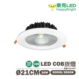 〖樂亮〗含稅 LED COB崁燈 30W 21cm 黃光/白光 普瑞COB芯片 光彩 (8.8折)