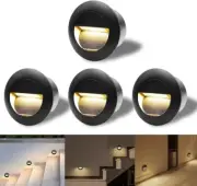 4pcs/3W Wall Recessed Stair Lights,IP65 Waterproof,Warm White,LED Step Night Lig