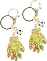 [BIUDECO] Keychain for Decor 2 Pack Goalkeeper Glove Shape Key Ring Car Key Ring Accessory