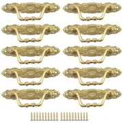 10pcs Antique Handle Alloy Drawer Door Knobs Golden Cupboards & Draws Handles For Furniture Door