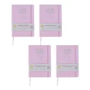 4x Spirax Platinum Inspo A5 70gsm Ruled Paper Linen-Look Journal 160 Page Pink