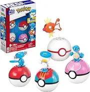 MEGA Pokemon Action Figure Building Toys Set, Water-Type Trainer Team with 79 Pieces, 2 Inches Tall, for Kids