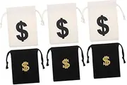 Happyyami Tiny Storage Pouches Sign for Boys and Girls 6pcs Drawstring Bag for Party Props Cotton Material