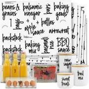 Talented Kitchen 158 Pantry and Refrigerator Labels for Varies, Black, Clear