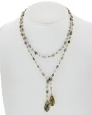Rachel Reinhardt 14K over Silver Labradorite Lariat 44in Endless Necklace