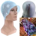 Silicone Hair Styling Coloring Cap + Hook Needle Color Dye Highlighting Dye _pw