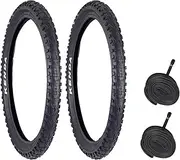TDR 2 Set 26x2.10 Mountain Bike Tires MTB Bicycle Tyre Tube Set Rubber Wire Bead 26 Inch Shrader Valve Kadre K1027 Rigid Offroad Trail Commuter