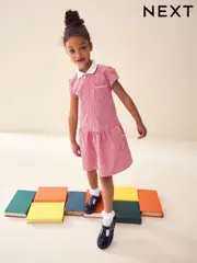 Red Zip Front Cotton Rich Gingham School Dress (3-14yrs) (T40873) | $19 - $30