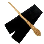 10" Hand Carved Bunty Mahogany Wood Magic Wand Witch Wizard Wicca Pagan w/ Bag