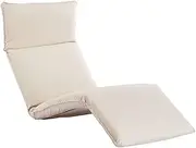 Foldable Patio Recliner: Oxford Fabric Cream White Outdoor Lounger for Lawn, Beach, Camping - Adjustable Gravity Chair for Adults