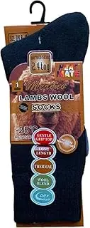 [COSHAL] Mens Merino Wool Socks Lamb Wool Socks for Men Mens Winter Thick Hiking Socks, Thermal Breathable Crew Mens Socks for Outdoor Size 6-11