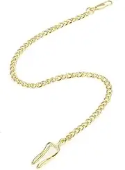 [Gatuida] 3pcs Key Albert Men Accessory Chain for Plated Vintage Watch Classic Vest Alloy Pocket Women Gift Chain- Golden Metal