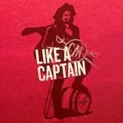 two-sided CAPTAIN MORGAN promo t-shirt - LIKE A CAPTAIN - light red - NEW - (XL)