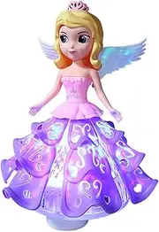 Princess Robot Toy, Dancer, Musical Light-Up Toy, 13.5x13.5x21cm, Color-Changing Led Effects, Rotating Movement Feature, for Birthday, Easter, Christmas, Children’s Day Gift