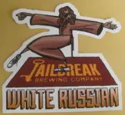 WHITE RUSSIAN COFFEE CREAM ALE 3 X 3 1/4'' STICKER Label Jailbreak Brwy MARYLAND