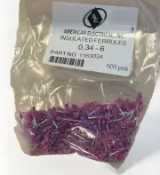 *New in Bag of 500* American Electrical, INC Insulated Ferrules 0,34 - 6 1163034