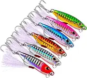 Fishing Lure Bait 6 Pcs Metal Jig 10G 15G 20G 30G 40G 50G Hard Ice Bait VIB Fishing Baits Sinking Bait Sea Jigs for Fishing Fishing Tackle