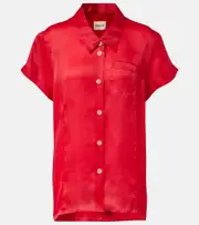 [Khaite] Khaite Keefe silk organza shirt AU 12 red