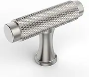 Asidrama 10 Pack Knurled Brushed Satin Nickel Kitchen Cabinet Knobs Dresser Knobs Drawer Knobs Single Hole Cabinet T Bar Pull Handles for Kitchen Wardrobe Cupboard