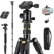 K&F Concept Camera Tripod 72in With Bluetooth Remote Control for DSLR Canon Sony
